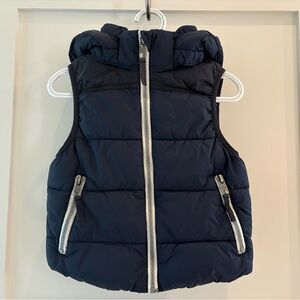 Kids Navy Puffer Vest with Hood